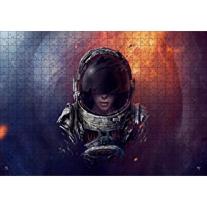 Uzay Güneş Işığı Astronot Görseli Puzzle Yapboz Mdf Ahşap 500 Parça