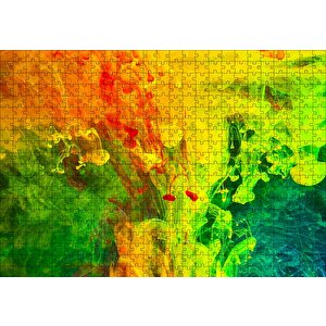 Suda Çöken Renkli Boyalar Puzzle Yapboz Mdf Ahşap 500 Parça