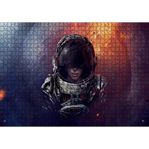 Uzay Güneş Işığı Astronot Görseli Puzzle Yapboz Mdf Ahşap 1000 Parça