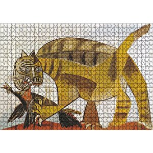 Cakapuzzle  Cat Catching A Bird, 1939 By Pablo Picasso Puzzle Yapboz Mdf Ahşap