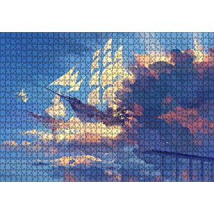 Bulutlar Ve Fantastik Yelkenliler Puzzle Yapboz Mdf Ahşap 1000 Parça