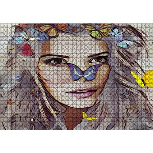 Peri Kelebekler Sarışın Güzellik Puzzle Yapboz Mdf Ahşap 1000 Parça
