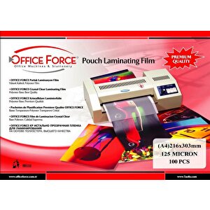 Office Force 125 Mic.a4 (216x303) Parlak Laminasyon Filmi 100’lü