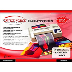 Office Force 100 Mic.a4 (216x303) Parlak Laminasyon Filmi 100’lü