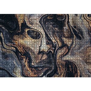 Kum Püskürtme Sanatı Yüz Portre Puzzle Yapboz Mdf Ahşap 1000 Parça