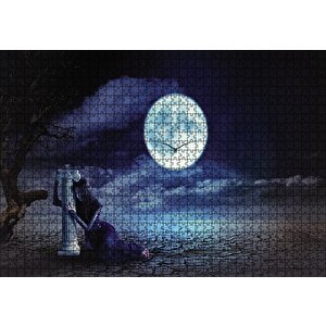 Gecede Üzgün Kadın Fantastik Puzzle Yapboz Mdf Ahşap 1000 Parça