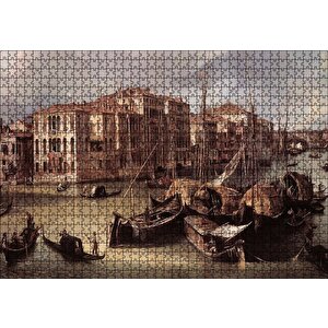 Venedik Kanal Gondollar Ve Binalar Puzzle Yapboz Mdf Ahşap 1000 Parça