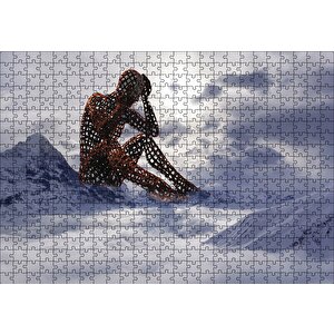 Yalnız Düşünen İnsan Figürü Puzzle Yapboz Mdf Ahşap 500 Parça