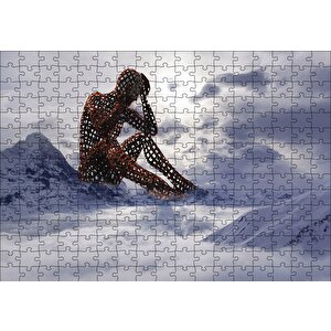 Yalnız Düşünen İnsan Figürü Puzzle Yapboz Mdf Ahşap 255 Parça