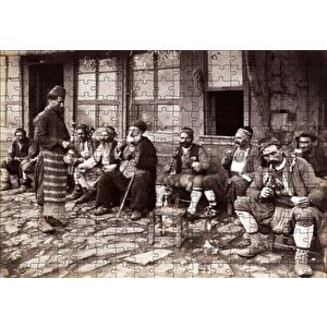1900 İstanbulda Nargile İçen İnsanlar Puzzle Yapboz Mdf Ahşap 255 Parça