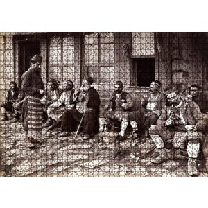1900 İstanbulda Nargile İçen İnsanlar Puzzle Yapboz Mdf Ahşap 1000 Parça