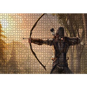 Assassins Creed Okçu Savaşçı Ve Orman Puzzle Yapboz Mdf Ahşap 1000 Parça