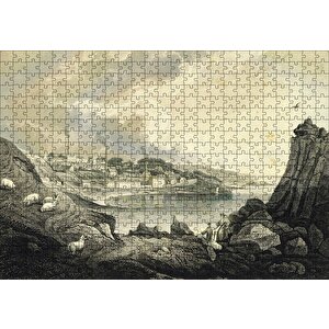 Koyda Binalar Yamaçta Koyunlar Puzzle Yapboz Mdf Ahşap 500 Parça