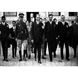 Cakapuzzle  Atatürk Ve Protokol Siyah Beyaz Puzzle Yapboz Mdf Ahşap