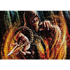 Mortal Kombat X Scorpion Puzzle Yapboz Mdf Ahşap 1000 Parça