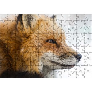 Uzakları İzleyen Kızıl Tilki Yakın Çekim Puzzle Yapboz Mdf Ahşap 120 Parça