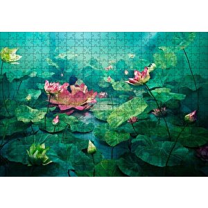 Dev Lotus Yaprakları Puzzle Yapboz Mdf Ahşap 500 Parça