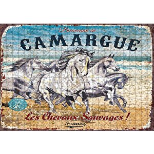 Çatlak Zeminde Koşan Vahşi Atlar Puzzle Yapboz Mdf Ahşap 500 Parça