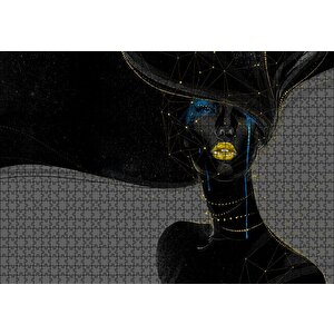 Kadın Ve Takımyıldızlar Puzzle Yapboz Mdf Ahşap 1000 Parça