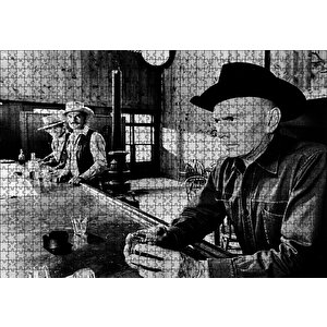 Yul Brynner Western Barı Puzzle Yapboz Mdf Ahşap 1000 Parça
