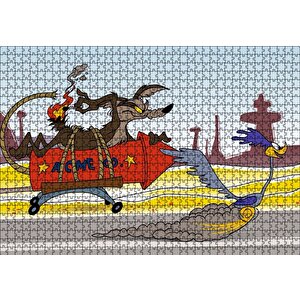 Cakapuzzle  Road Runner Ve Coyote Roket Puzzle Yapboz Mdf Ahşap