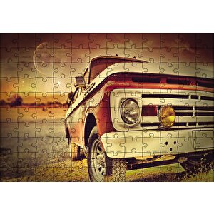 Kamyonet Klasik Puzzle Yapboz Mdf Ahşap 120 Parça