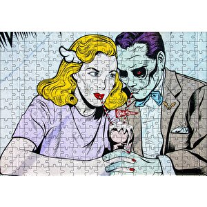 Joker Ve Harley Quinn Vintage Puzzle Yapboz Mdf Ahşap 255 Parça