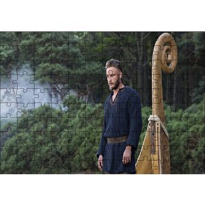 Vikingler Ragnar Gemide Puzzle Yapboz Mdf Ahşap 120 Parça