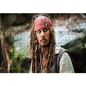 Karayip Korsanları Jack Sparrow Şaşkın Puzzle Yapboz Mdf Ahşap 500 Parça