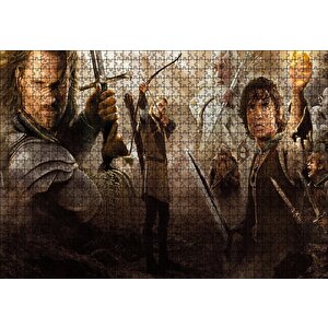 Yüzüklerin Efendisi Tüm Karakterler Kompozisyon Puzzle Yapboz Mdf Ahşap 1000 Parça
