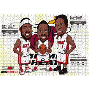 Nba Lebron Dwyane Chris Karikatürize Puzzle Yapboz Mdf Ahşap 500 Parça