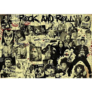 Geçmişten Rock Yıldızları Puzzle Yapboz Mdf Ahşap 120 Parça