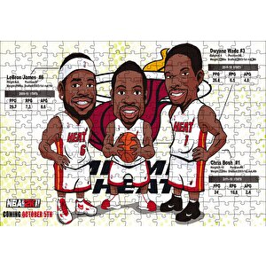 Nba Lebron Dwyane Chris Karikatürize Puzzle Yapboz Mdf Ahşap 255 Parça