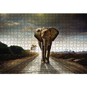 Yoldaki Fil Puzzle Yapboz Mdf Ahşap 500 Parça