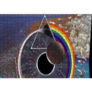 Büyük Göz Ve Sürreal Objeler Puzzle Yapboz Mdf Ahşap 500 Parça