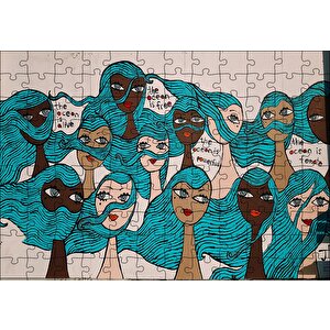 Kadınlar Okyanus Propagandası Puzzle Yapboz Mdf Ahşap 120 Parça