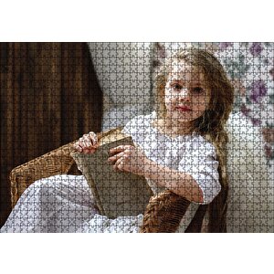 Kitap Okuyan Kız Çocuğu Puzzle Yapboz Mdf Ahşap 1000 Parça