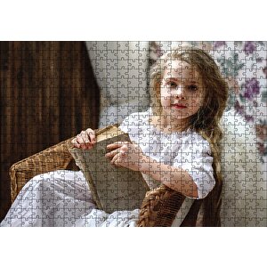 Kitap Okuyan Kız Çocuğu Puzzle Yapboz Mdf Ahşap 500 Parça