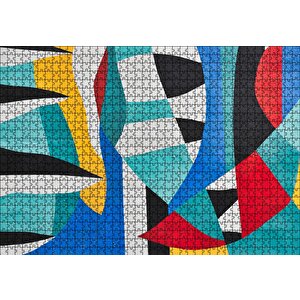 Duvar Boyama Renkler Kavisler Ve Şeritler Puzzle Yapboz Mdf Ahşap 1000 Parça