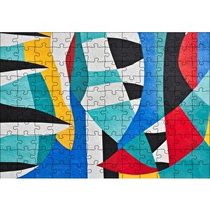 Duvar Boyama Renkler Kavisler Ve Şeritler Puzzle Yapboz Mdf Ahşap 120 Parça