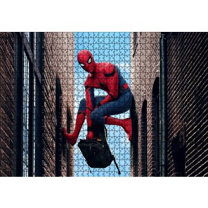 Spiderman Eve Dönüş Havada Asılı Puzzle Yapboz Mdf Ahşap 1000 Parça