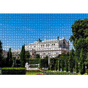 Beyaz Malikane Ve Bahçesi Puzzle Yapboz Mdf Ahşap 1000 Parça