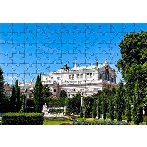 Beyaz Malikane Ve Bahçesi Puzzle Yapboz Mdf Ahşap 120 Parça