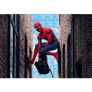 Spiderman Eve Dönüş Havada Asılı Puzzle Yapboz Mdf Ahşap 120 Parça