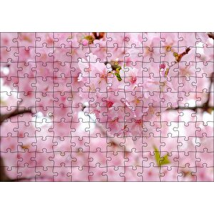 Kiraz Çiçeği Görseli Puzzle Yapboz Mdf Ahşap 120 Parça