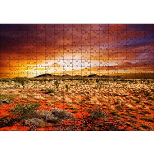 Orta Avustralya Çölde Günbatımı Puzzle Yapboz Mdf Ahşap 255 Parça