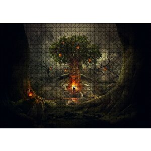 Korkunç Ağaç Ve Yalnız Adam Puzzle Yapboz Mdf Ahşap 1000 Parça
