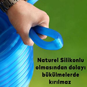 Bahçe Çeşme Su Hortumu İç Çap 1/2 Naturel Silikonlu Sulama Araç Yıkama Hortum 30 Metre