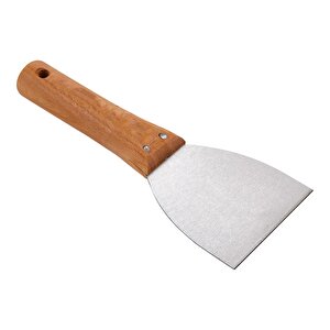 Ahşap Saplı Metal Macun Spatula Temizlik Boya Sıva Kazıma Harç Karıştırma Ispatulası 8 Cm