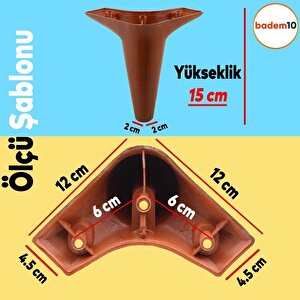 Aspen 20'li Set Lüks Mobilya Kanepe Koltuk Tv Ünitesi Ayağı 15 Cm Kahverengi Ayakları